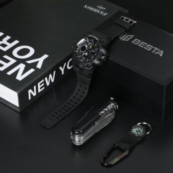 подарунковий набір,водостійкий тактичний годинник Besta Box Peremoga Set , з компасом