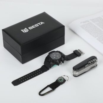 подарунковий набір,водостійкий тактичний годинник Besta Box Peremoga Set , з компасом
