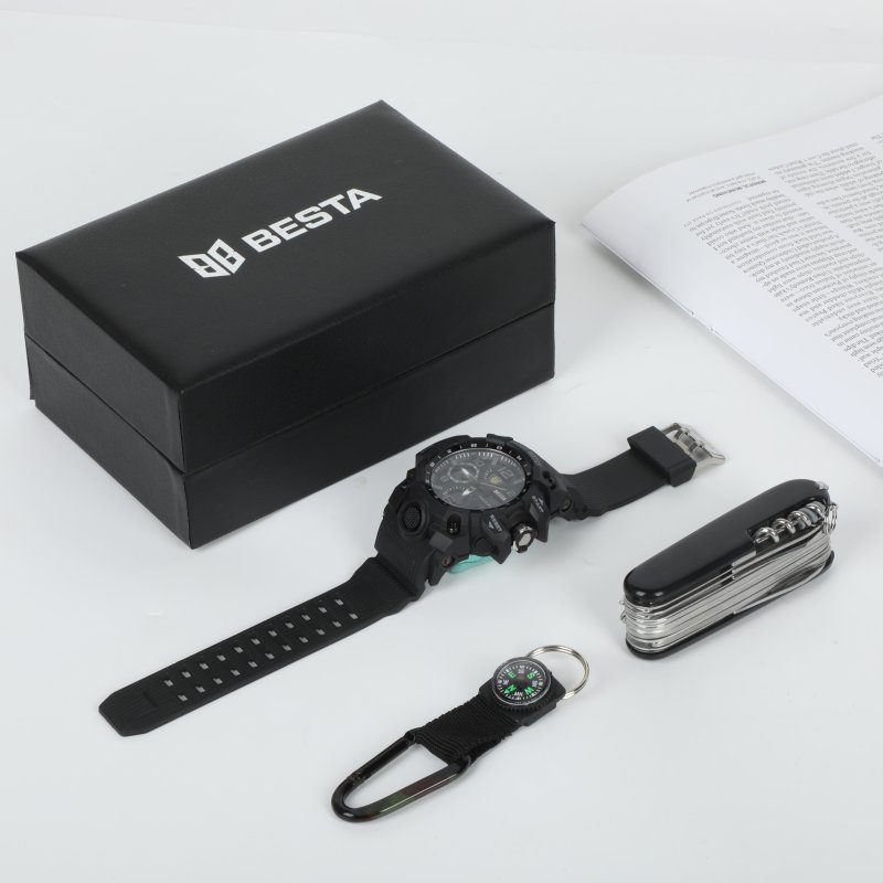 подарунковий набір,водостійкий тактичний годинник Besta Box Peremoga Set , з компасом - Зображення 4