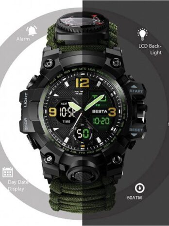 водостійкий тактичний годинник Besta Life Pro з компасом