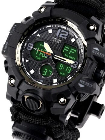 водостійкий тактичний годинник Besta Life Pro AllBlack з компасом