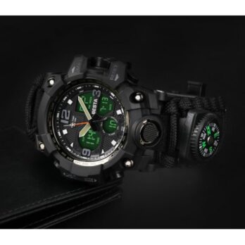 водостійкий тактичний годинник Besta Life Pro AllBlack з компасом