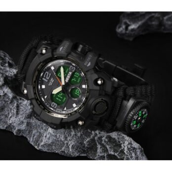 водостійкий тактичний годинник Besta Life Pro AllBlack з компасом