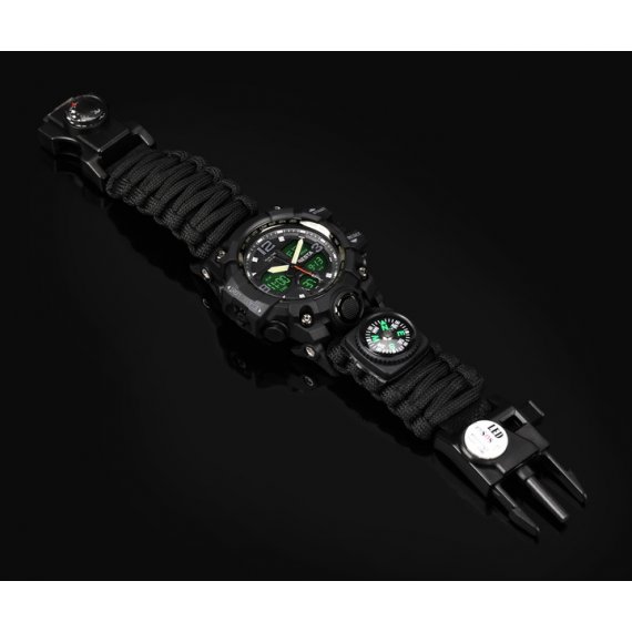 водостійкий тактичний годинник Besta Life Pro AllBlack з компасом - Зображення 2