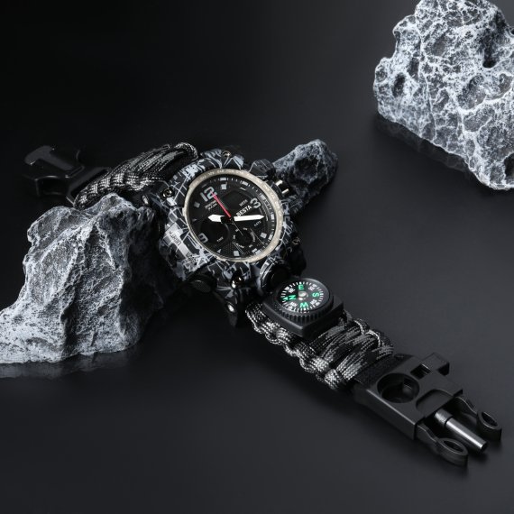 водостійкий тактичний годинник Besta Life Pro Grey з компасом - Зображення 3