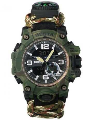 водостійкий тактичний годинник Besta Military з компасом