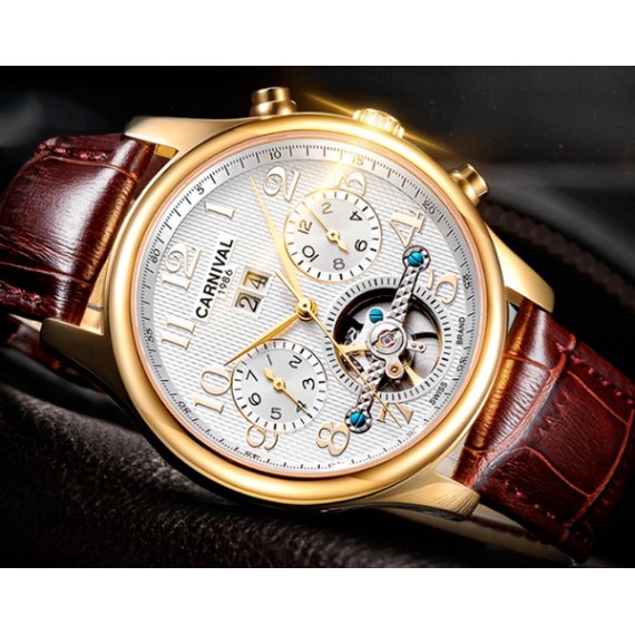 механічний годинник Carnival Swiss Brown - Зображення 3
