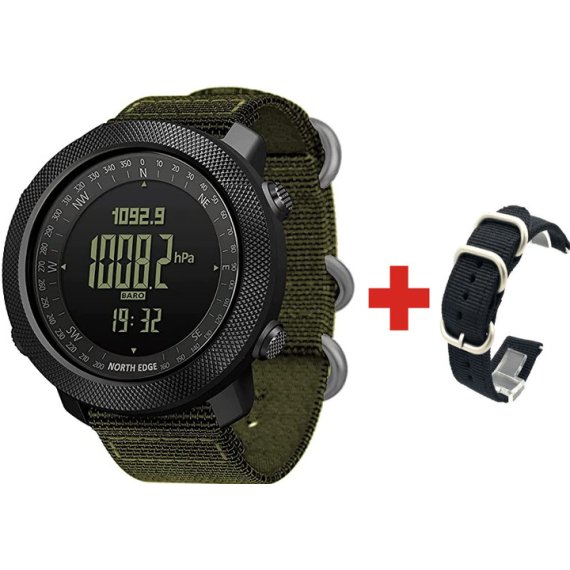 водостійкий тактичний годинник North Edge Apache Green 5BAR з компасом - Зображення 7