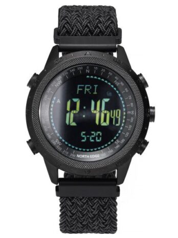 водостійкий тактичний годинник North Edge Desert Nylon Power 5BAR з компасом