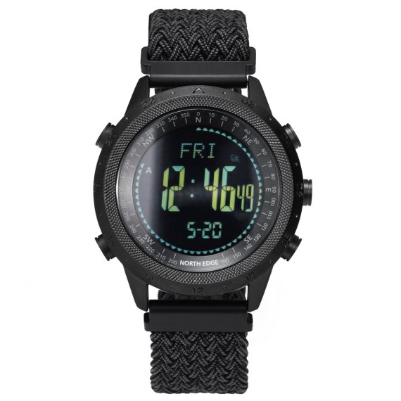 водостійкий тактичний годинник North Edge Desert Nylon Power 5BAR з компасом - Зображення 4