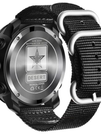 водостійкий тактичний годинник North Edge Desert Nylon Power 5BAR з компасом