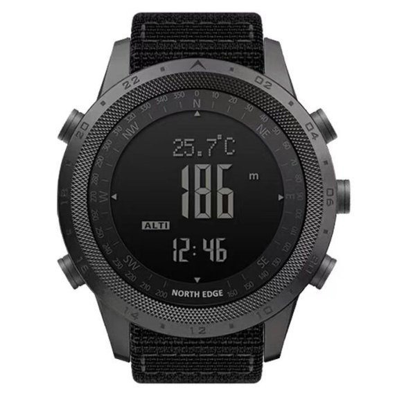 водостійкий тактичний годинник North Edge Desert Nylon Power 5BAR з компасом - Зображення 3