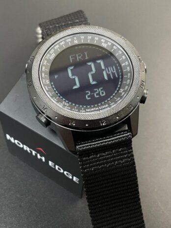 водостійкий тактичний годинник North Edge Desert Nylon Power 5BAR з компасом