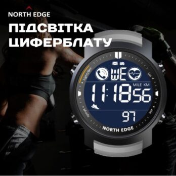 водостійкий тактичний годинник North Edge Laker Black 5BAR