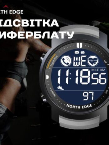 водостійкий тактичний годинник North Edge Laker Black 5BAR