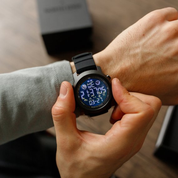 водостійкий тактичний годинник North Edge Laker Black 5BAR - Зображення 8