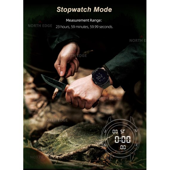 водостійкий тактичний годинник North Edge Terrax Black - Зображення 5