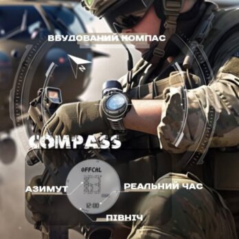 водостійкий тактичний годинник North Edge Vertico з компасом