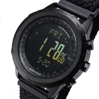 водостійкий тактичний годинник North Edge Desert Nylon Power 5BAR з компасом
