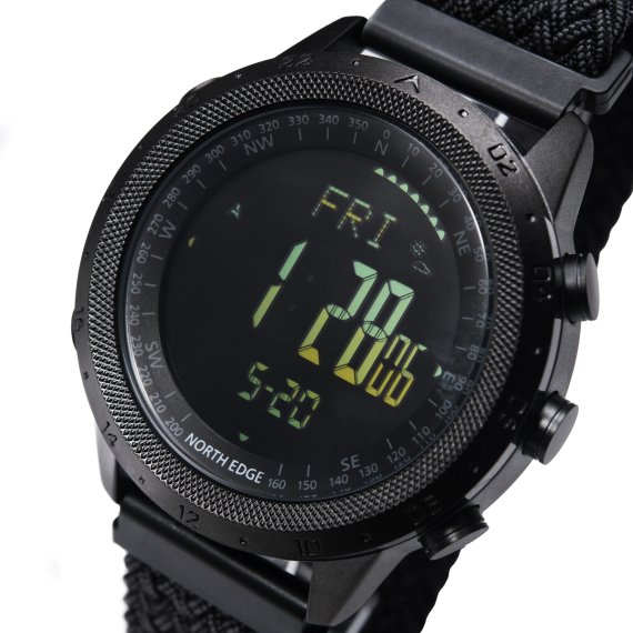 водостійкий тактичний годинник North Edge Desert Nylon Power 5BAR з компасом - Зображення 5