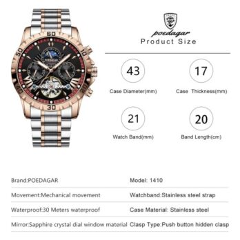 механічний годинник Poedagar Mechanical