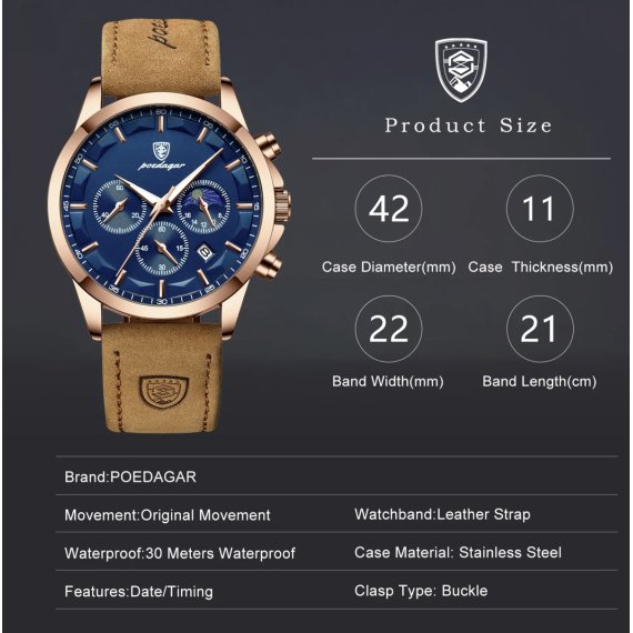 годинник Poedagar West - Зображення 2