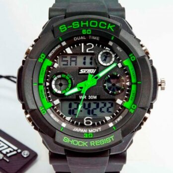 водостійкий тактичний годинник Skmei S-Shock Green 0931