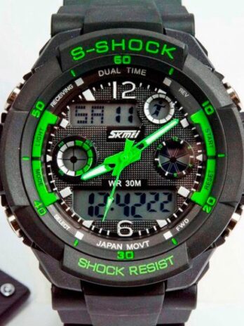 Водостійкий тактичний годинник Skmei S-Shock Green 0931