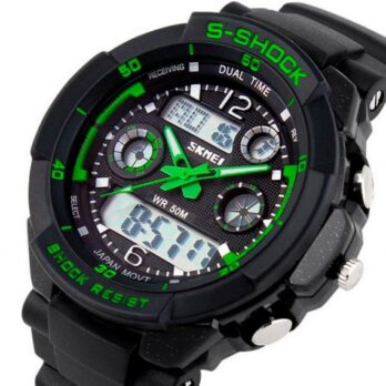 водостійкий тактичний годинник Skmei S-Shock Green 0931
