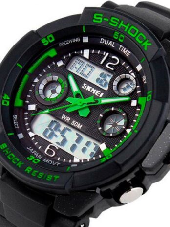 Водостійкий тактичний годинник Skmei S-Shock Green 0931