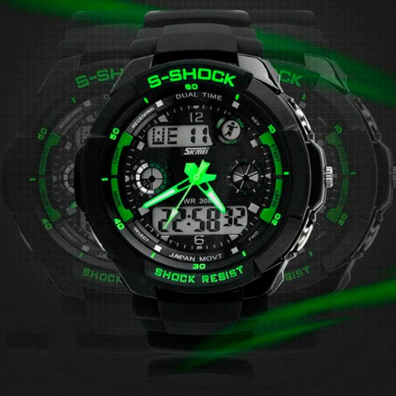 водостійкий тактичний годинник Skmei S-Shock Green 0931 - Зображення 6
