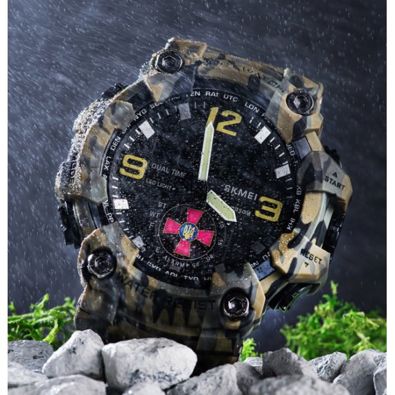 водостійкий тактичний годинник Skmei Brave ЗСУ - Зображення 4
