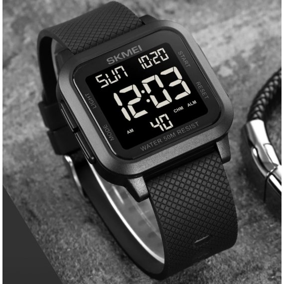 водостійкий тактичний годинник Skmei Chess Black