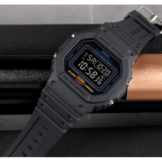 водостійкий тактичний годинник Skmei Dron Black - Зображення 2