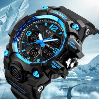 водостійкий тактичний годинник Skmei Hamlet Blue 1155B