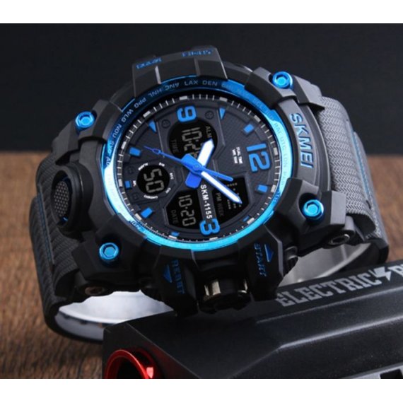 водостійкий тактичний годинник Skmei Hamlet Blue 1155B - Зображення 2