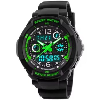 водостійкий тактичний годинник Skmei S-Shock Green 0931