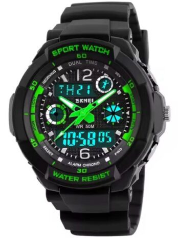 Водостійкий тактичний годинник Skmei S-Shock Green 0931