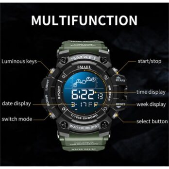 водостійкий тактичний годинник Smael Makro