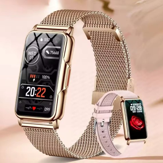 Розумний смарт годинник Smart Mioband Nano+ Gold, 2 ремінці