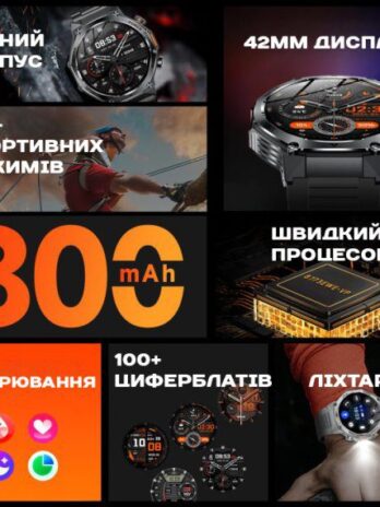 Розумний смарт годинник Smart Surf X Pro Black Steel, 2 ремінці