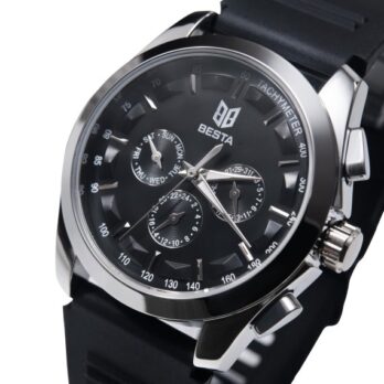 механічний годинник Besta Walker Elastic Black, 2 ремінці