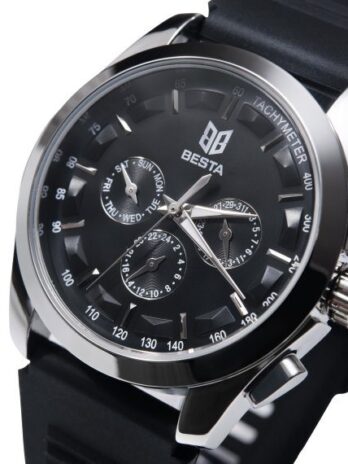 механічний годинник Besta Walker Elastic Black, 2 ремінці