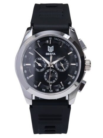 механічний годинник Besta Walker Elastic Black, 2 ремінці