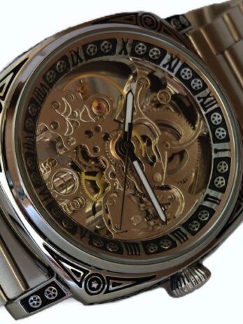 механічний годинник WishDoIt Baron Steel, 2 ремінці