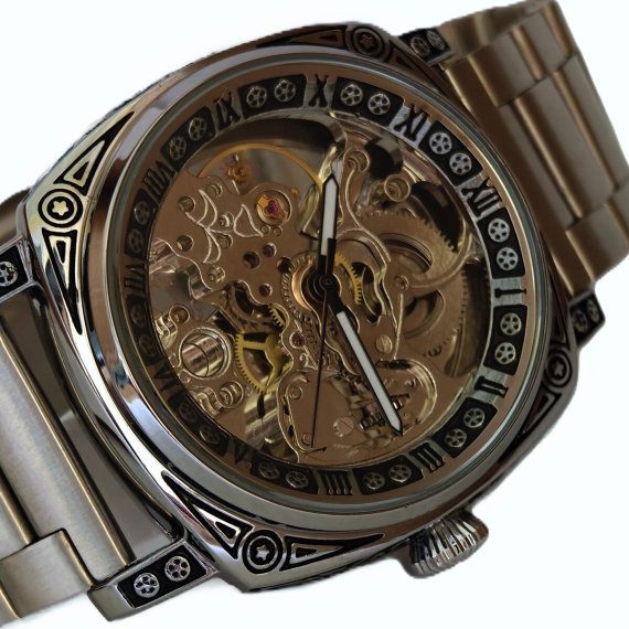 механічний годинник WishDoIt Baron Steel, 2 ремінці - Зображення 5