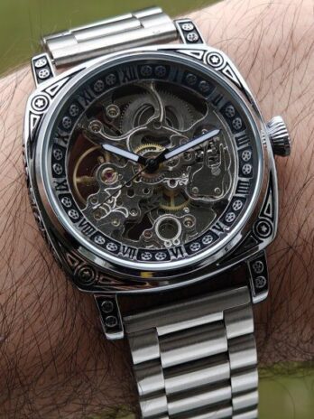 механічний годинник WishDoIt Baron Steel, 2 ремінці