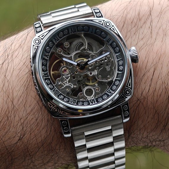 механічний годинник WishDoIt Baron Steel, 2 ремінці - Зображення 2