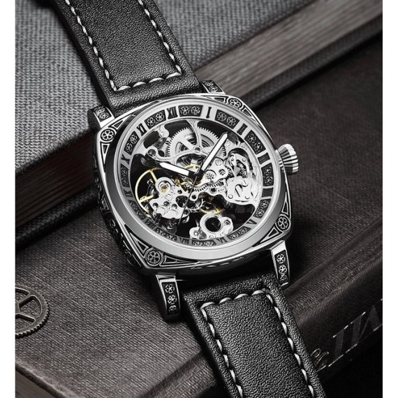 механічний годинник WishDoIt Baron Steel, 2 ремінці - Зображення 4